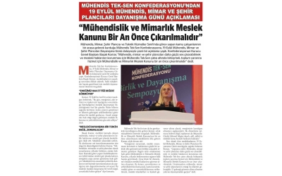MÜHENDİSLİK VE MİMARLIK KANUNU BİR AN ÖNCE ÇIKARILMALIDIR.
