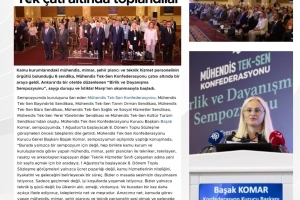 MÜHENDİS TEK-SEN KONFEDERASYONU KURULDU.