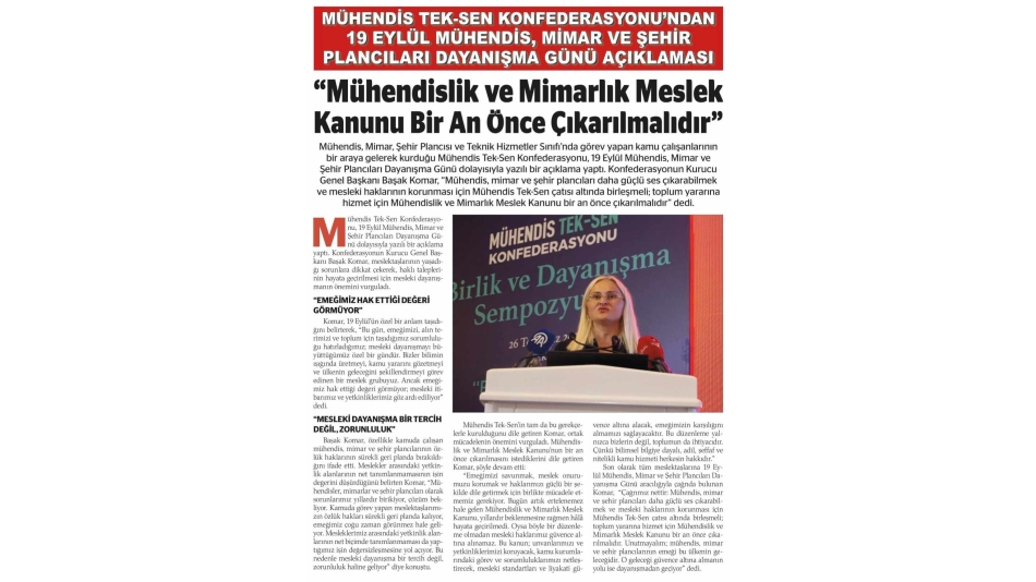 MÜHENDİSLİK VE MİMARLIK KANUNU BİR AN ÖNCE ÇIKARILMALIDIR.